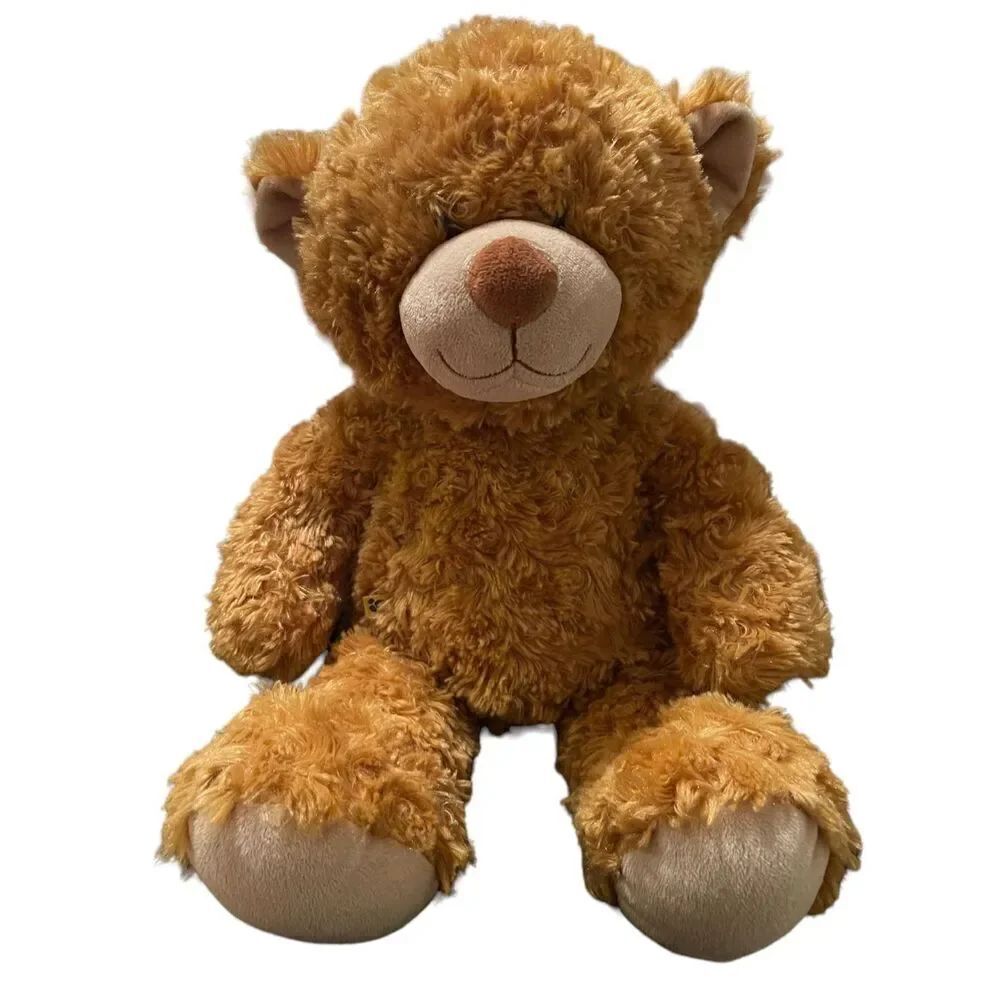 Build A Bear Kids Brown Faux Fur Plaid Dress Stuffed Animal Plush Bear